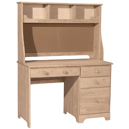 4-Drawer Desk Hutch with Corkboard